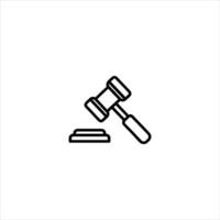 Judge Gavel And Block Line Drawing vector