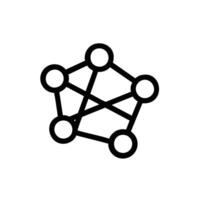 Decentralized Network Nodes Outline Icon vector