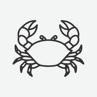 Simple line art illustration of a crab vector