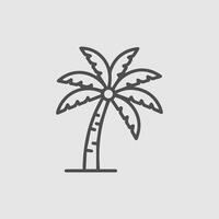 Simple line drawing of a palm tree icon vector