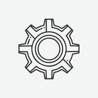 Simple line drawing of a gear cog icon vector
