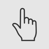 Simple hand cursor icon pointing upwards vector