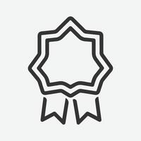 Award badge icon line art graphic design element vector
