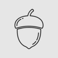 Simple line drawing of an acorn nut vector
