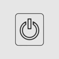 Simple power button icon in square frame vector
