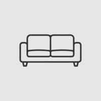 Simple line icon of a two seater sofa vector