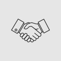 Simple line art handshake icon graphic vector