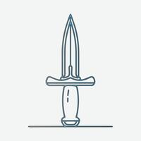 Simple line drawing of a medieval dagger vector