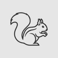 Line art squirrel illustration simple design vector
