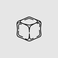 Abstract ice cube icon line art graphic design vector