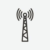 Communication tower icon wireless network signal vector