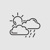 Sunny day with rain clouds weather icon vector
