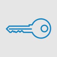 Simple blue line key icon graphic design vector