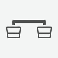 Simple icon graphic of a balanced scale vector