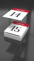 janvier - tournant calendrier avec en volant pages video