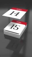 avril - tournant calendrier avec en volant pages video