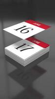 juin - tournant calendrier avec en volant pages video