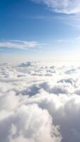 Vast Clouds Cover the Landscape Under a Bright Blue Sky During a Clear Day in the Afternoon photo
