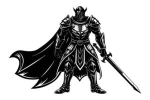 RPG Character Silhouette Set in Black Color vector