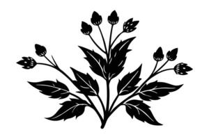 Minimal Mustard Plant Shape in Black Color vector