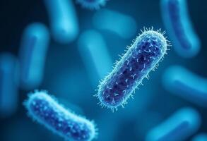 Pathogenic Microbes Floating in Scientific Light photo