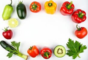 Top View of Organic Produce in Bright Arrangement photo