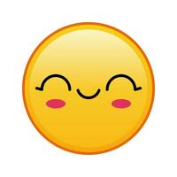 Kawaii yellow emoji with happy face with closed eyes Large size of yellow emoji vector
