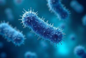 Blue Virus Structure in Microscopic View photo