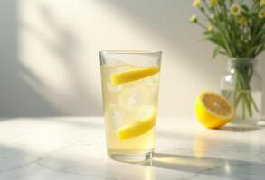 Refreshing Lemon Juice in Modern Kitchen Space photo