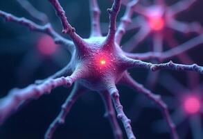 Artificial Neural Net in Blue-Purple Color Scheme photo