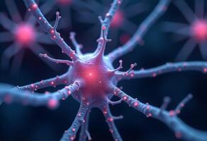 Macro Shot of Nerve Cell Firing Impulse photo
