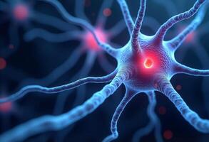 Brain Cell Activity Under Microscope Simulation photo