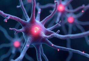 Microscopic View of Neural Pathways with Glow photo