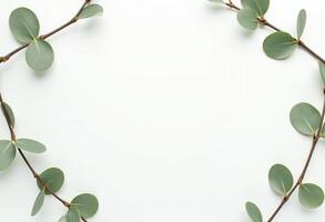 Flat Lay of Overlapping Green Branches photo