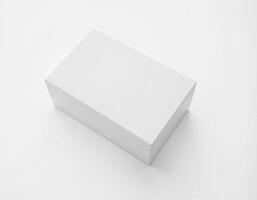An empty white box on a white surface photo