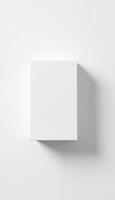 White box on a plain surface with a shadow photo