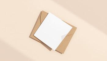 An envelope with a blank piece of paper inside photo