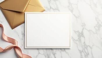 An envelope with a blank white paper and a pink ribbon photo