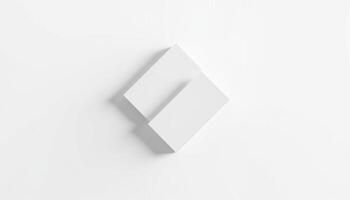 A white cube with a diamond shape on it photo
