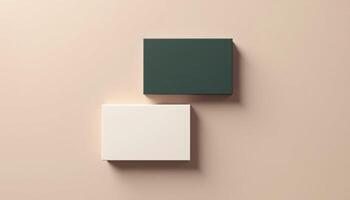 Two square boxes on a beige background photo