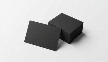 Black square mockup on white background photo