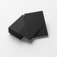 Black blank paper on white background 3d render photo