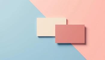 Two square boxes on a pink and blue background photo