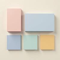 Four different colored boxes on a white background photo