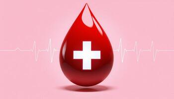 A blood drop with a swiss cross on it photo