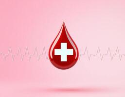 A blood drop with a cross on it photo