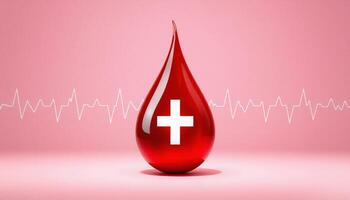 Blood drop with a cross on it photo