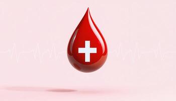 A blood drop with a swiss flag on it photo