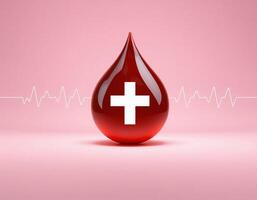 Blood drop with cross on it photo