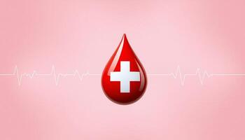 A blood drop with the swiss flag on it photo